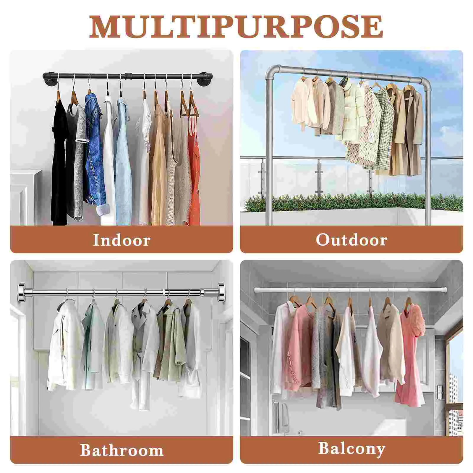 Clothes Rail Lightweight Pole Household Drying Rod Telescopic Clothing Rack Grabber Retractable Aluminum Alloy