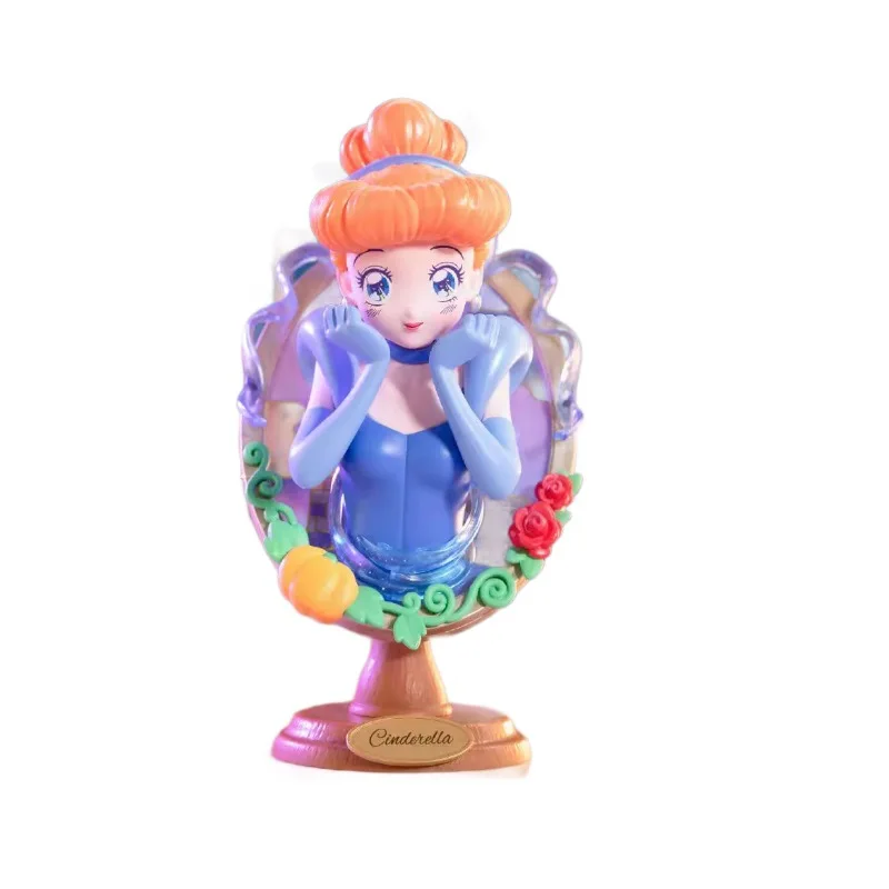 Authentic Disney Princess Mirror Secret Language Series Blind Box Handmade Snow White Desktop Ornament Cute Girl Heart Gift