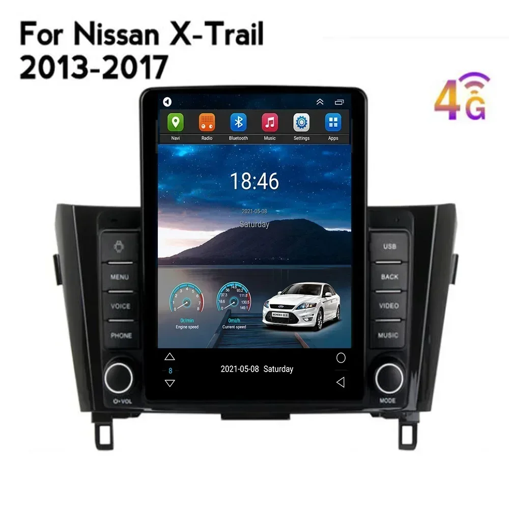 Автомобильный радиоприемник Tesla Style 2 Din Android 13 для NISSAN X-Trail 3 T32 Qashqai 2013-2037, мультимедийный видеоплеер, GPS, стерео Carplay