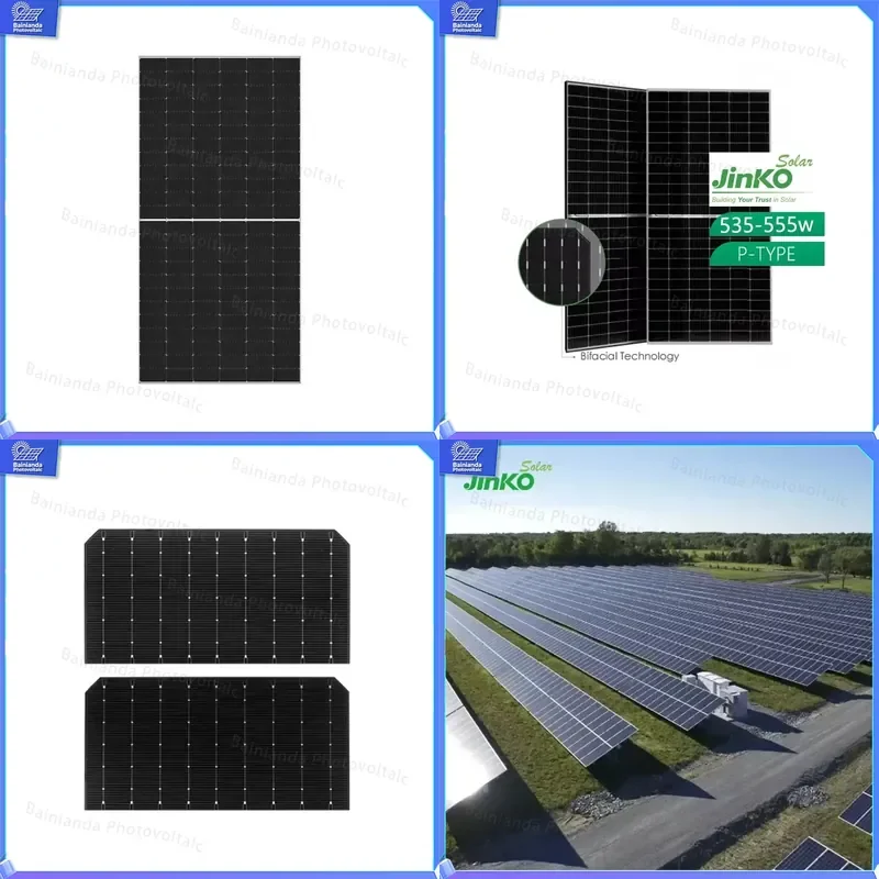 Jinke Tiger Professional 72HC-BDVP 535W 540W 545W 550W 555W Bifacial Solar Panel Double Glass PV Module High Efficiency