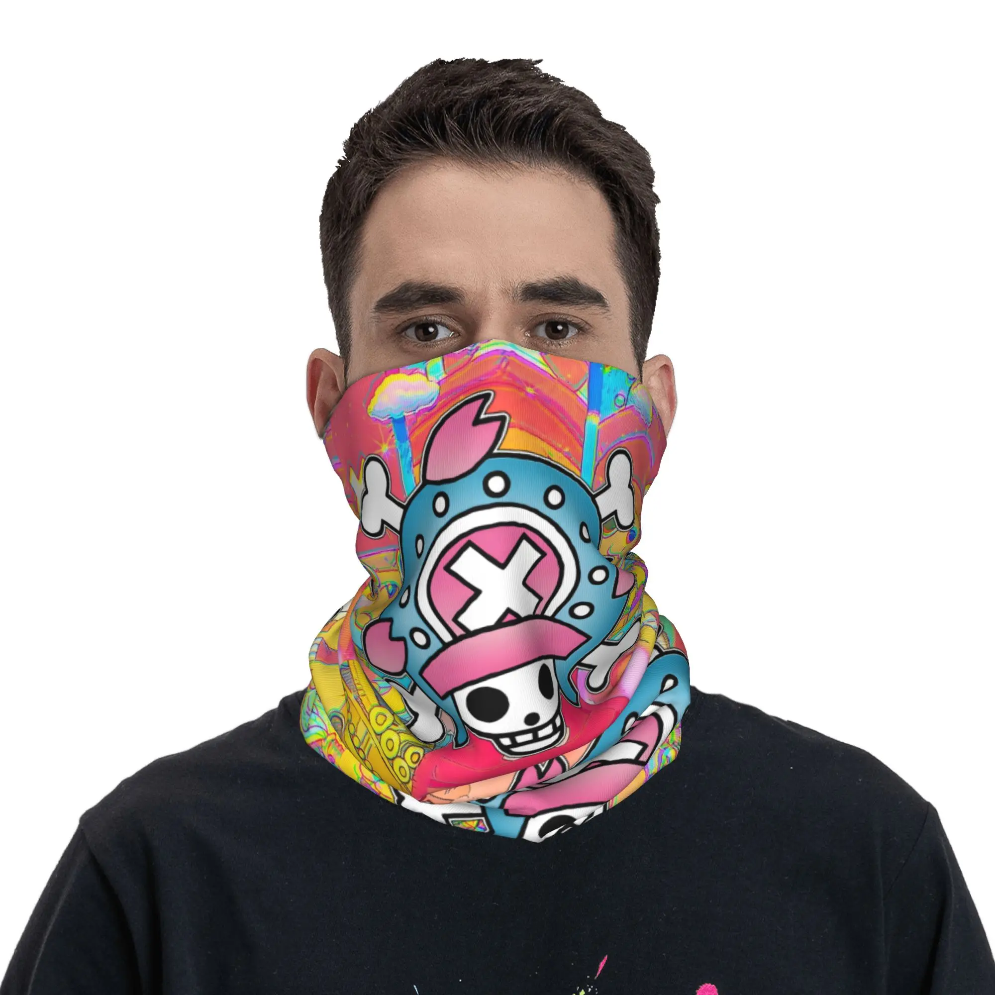 Custom Chopper Janpan Anime Neck Gaiter Men Women UV Protection Winter  Bandana Scarf for Hiking