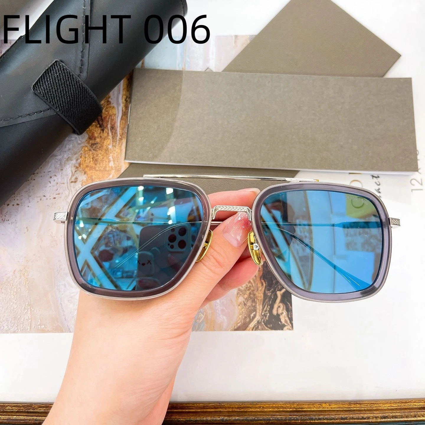 

New Arrival FLIGHT 006 Fashion Retro Square Silver Alloy Frame Men Eyewear Top Quality Luxury Designer Casual Women Sunglasses