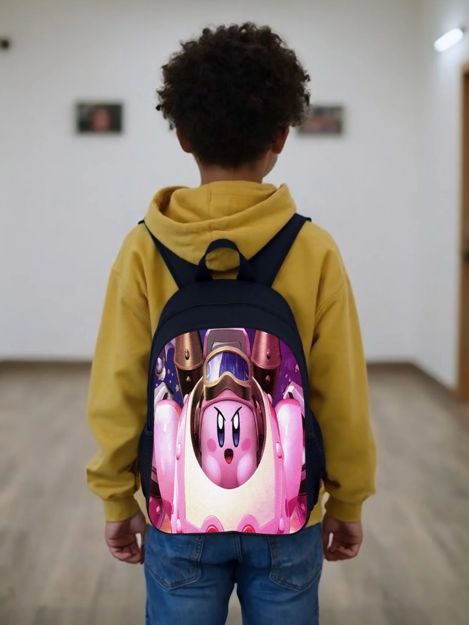 Student Kirby Canvas Bookbag Casual Daypack,Adjustable Backpack Trendy Schoolbag for Kid