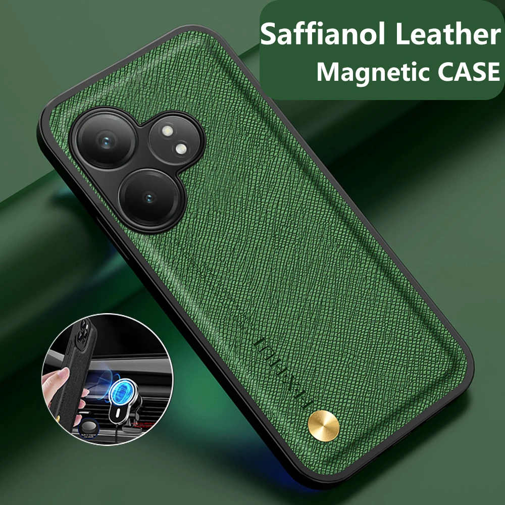 Anti-fall Lens protector phone case For Realme GT 6 6T Neo6 SE Neo6 leather back cover Magnetic attraction For GT6 GT6T Neo6SE