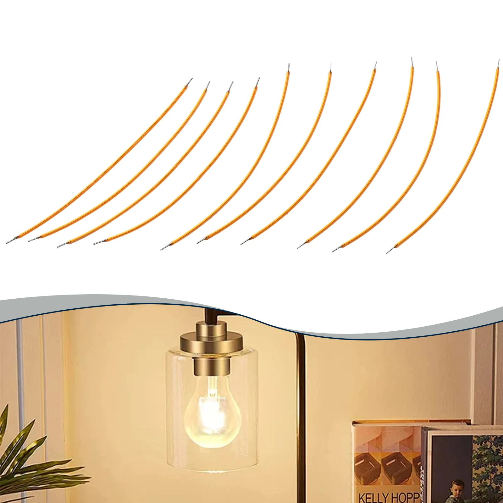 10pcs LED หลอดไฟสีขาวอุ่น 2200K อุณหภูมิสี DC3V แรงดันไฟฟ้า 130 มม.ขนาด DIY ตกแต่งการออกแบบ