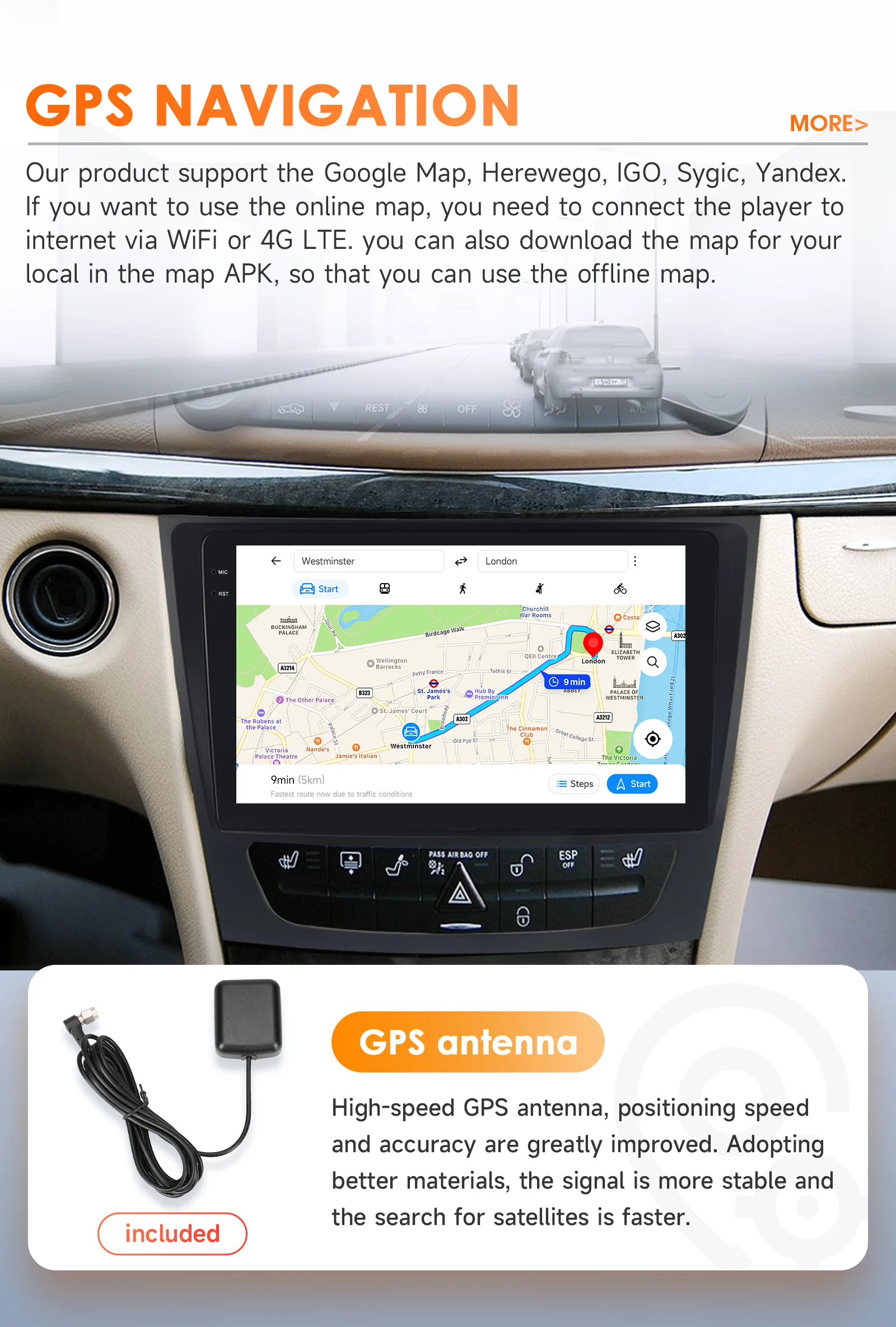 Hizpo Carplay 4G AI Systeme Android Auto Radio Für Benz W211 W463 W219 W209 2004-2011 multimedia Video Player GPS 2din Autoradio – Detail 33