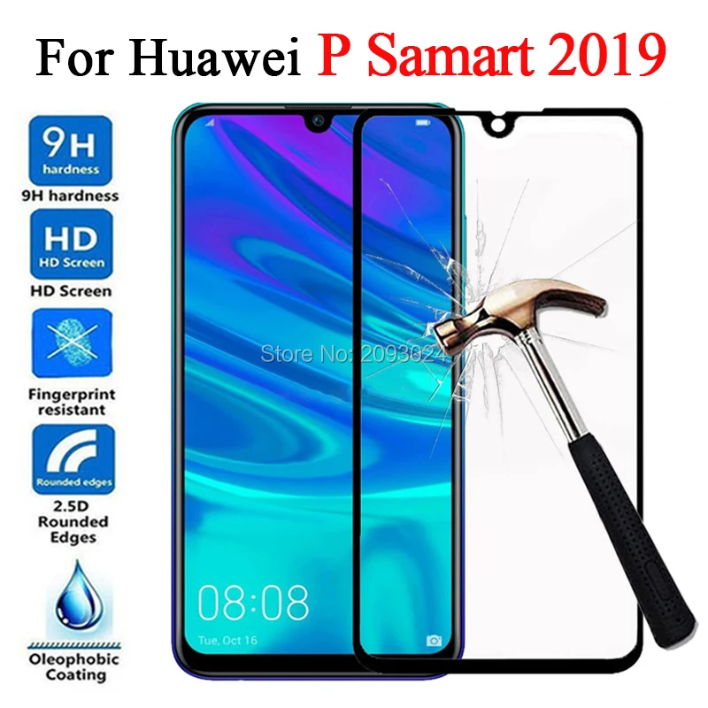 Protective case On For Huawei P Smart 2019 Tempered Glas Screen Protector PSmart For Hawei Hawei Hawey Huavei Huaweii Film 9H