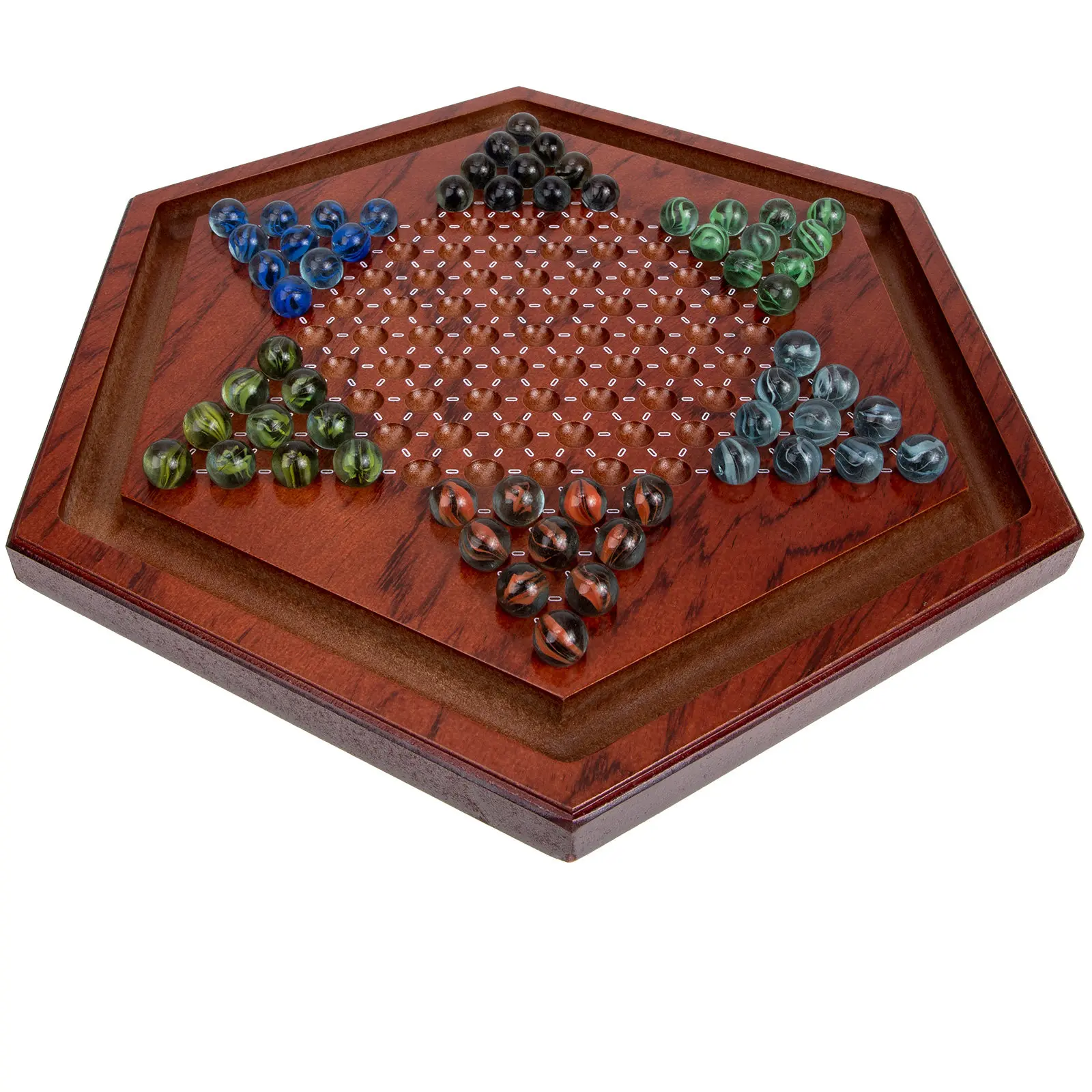 

1 set 1 Set Wooden Chinese Checkers Board For Kids Family, Hexagon Wooden Board Game, Educational Desktop Toy, Traditional