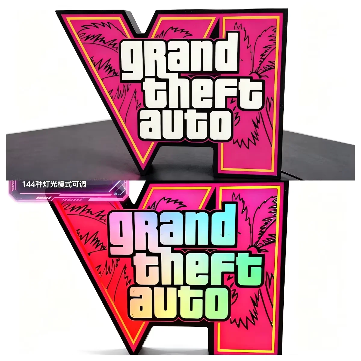 GTA6 Horizon ARGB Atmosphere Lamp USB Powered Gaming Desktop Sign 3D Printed Ornament Gaming Room Table Case Decoration Fan Gift