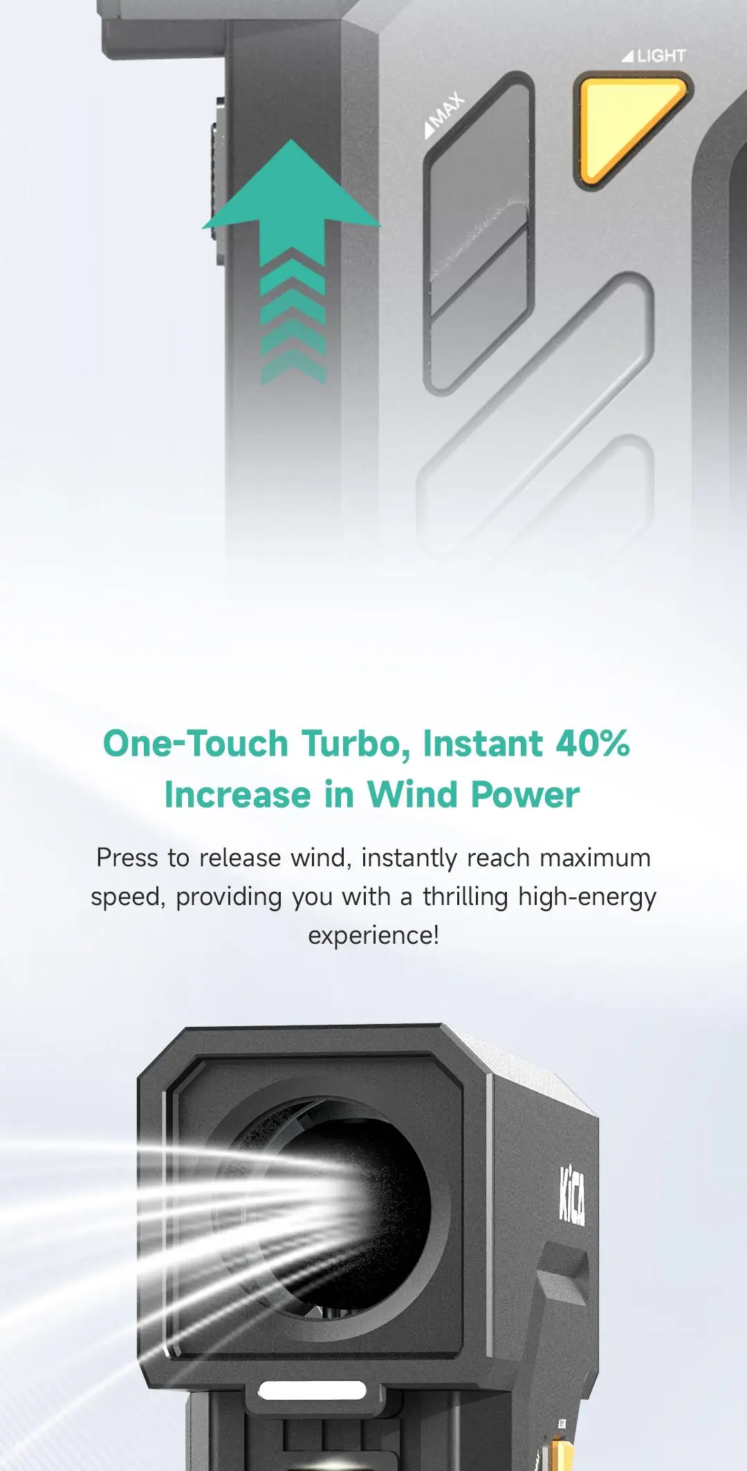 KICA Jetfan Ultra 45m/s منفضة هواء مضغوطة منفاخ كهربائي أضواء LED محمولة لاسلكية 116000   دورة في الدقيقة قابلة للشحن 4000 مللي أمبير