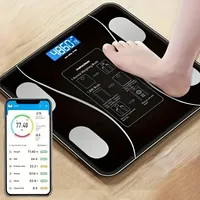 Smart Bathroom Scale with Backlit LED Display and Strong Tempered Glass, Battery Powered, Maximum Weight 400 Lb /180 Kg