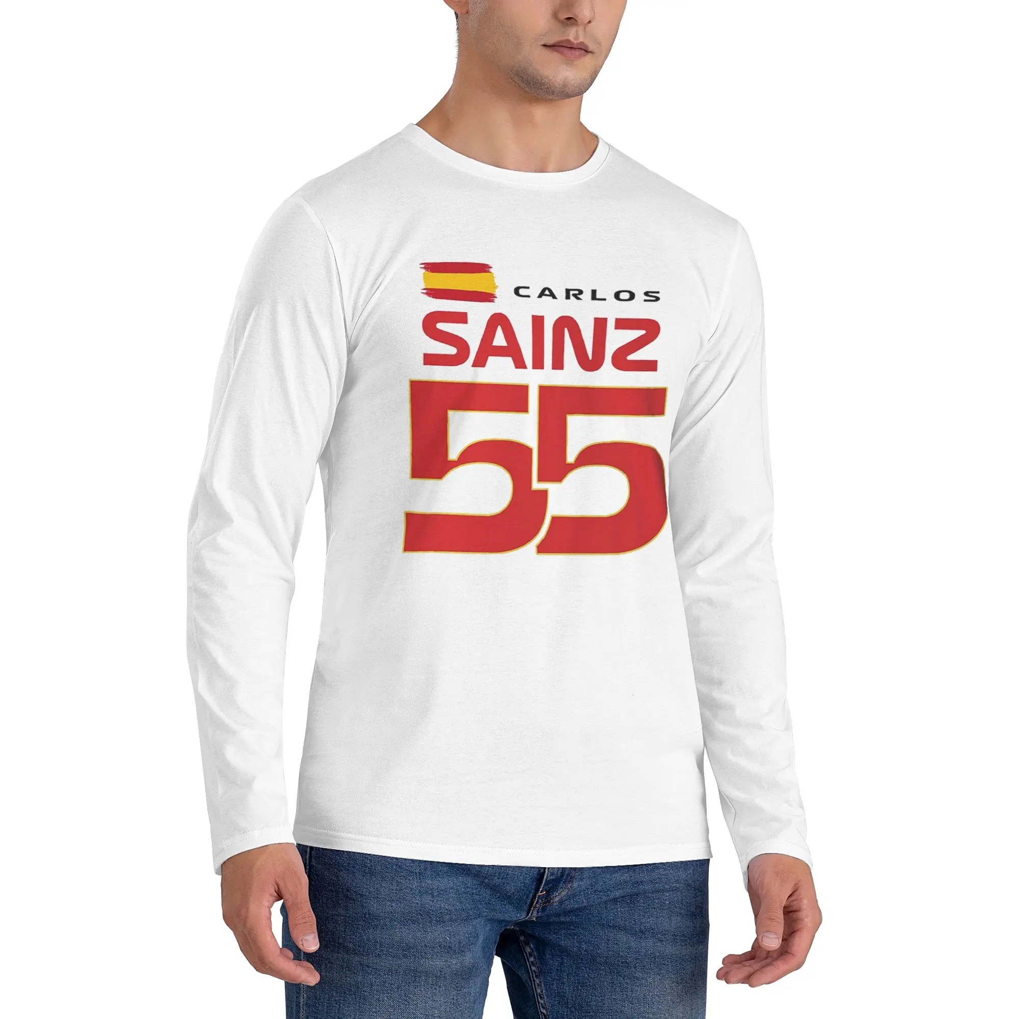 carlos-sainz-jr-f1-signature-graphic-dark-men's-long-sleeved-t-shirt-casual-round-neck-t-shirts-spring-and-autumn-men-tops