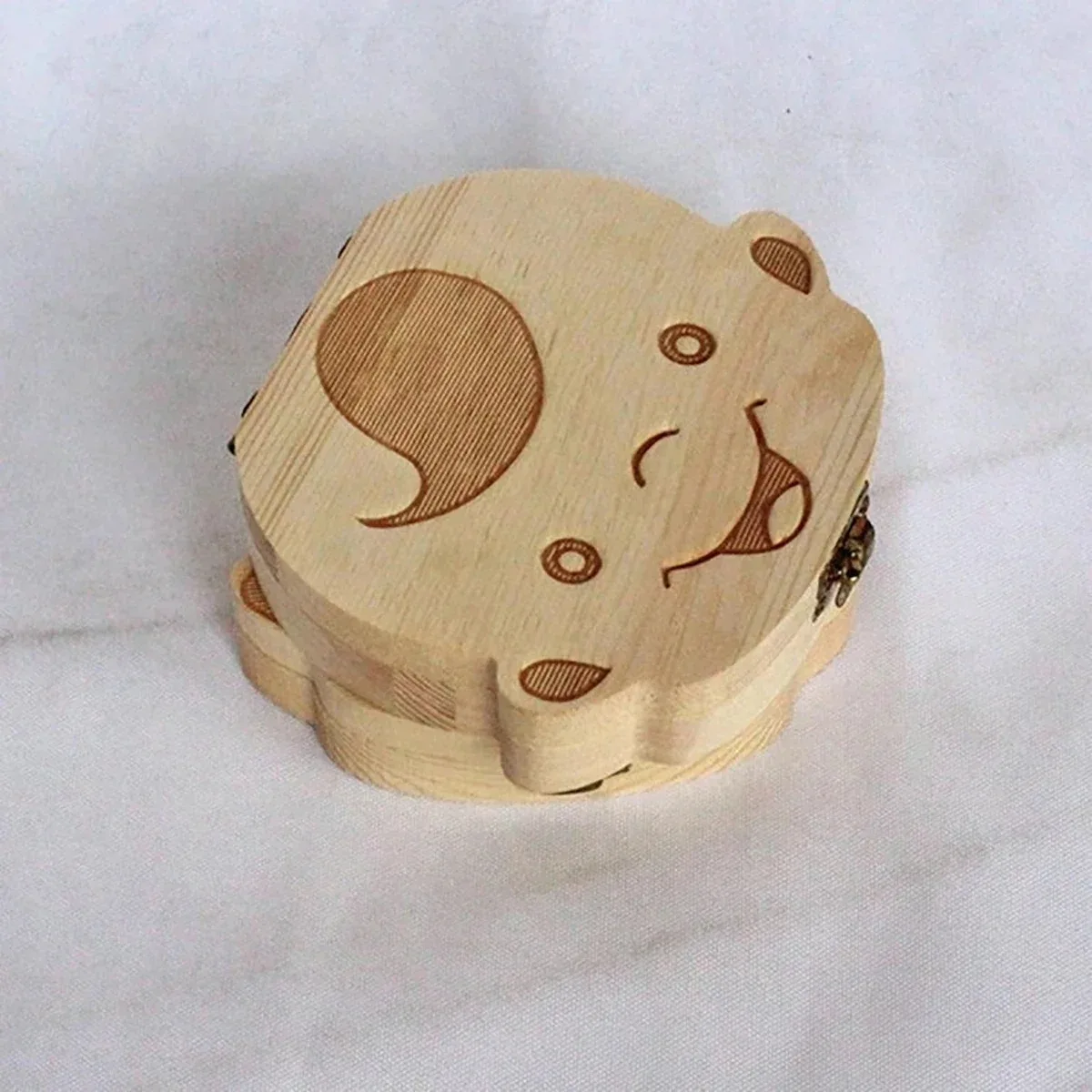 HOMFISH خشبية صندوق تخزين أسنان الطفل الاطفال الأسنان صندوق خشبي المنظم صندوق تذكاري الأطفال جمع تخزين الحبل السري #1