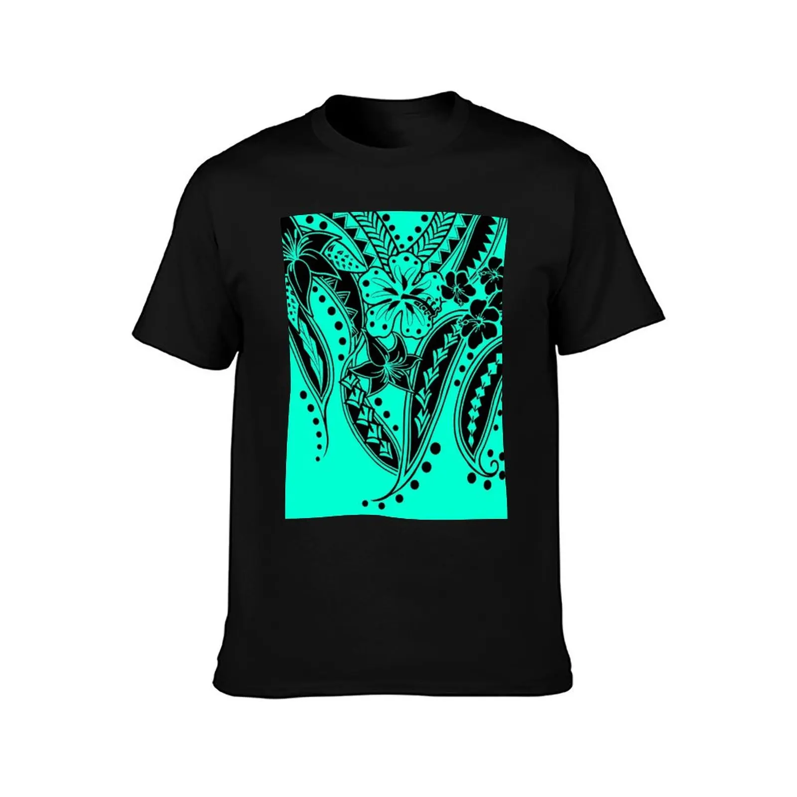 Vintage Hawaiian Tribal Orchid T-Shirt Plus Size Basic Short Sleeve Top T-Shirt