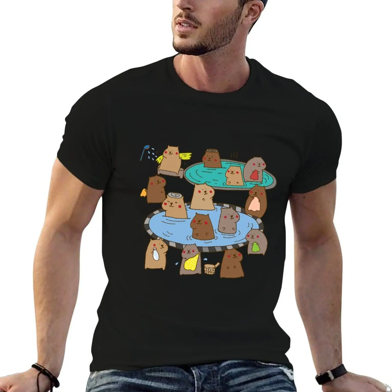 

Having a capybara ol' time T-Shirt cotton tshirt 100% t shirt man cotton T-Shirt