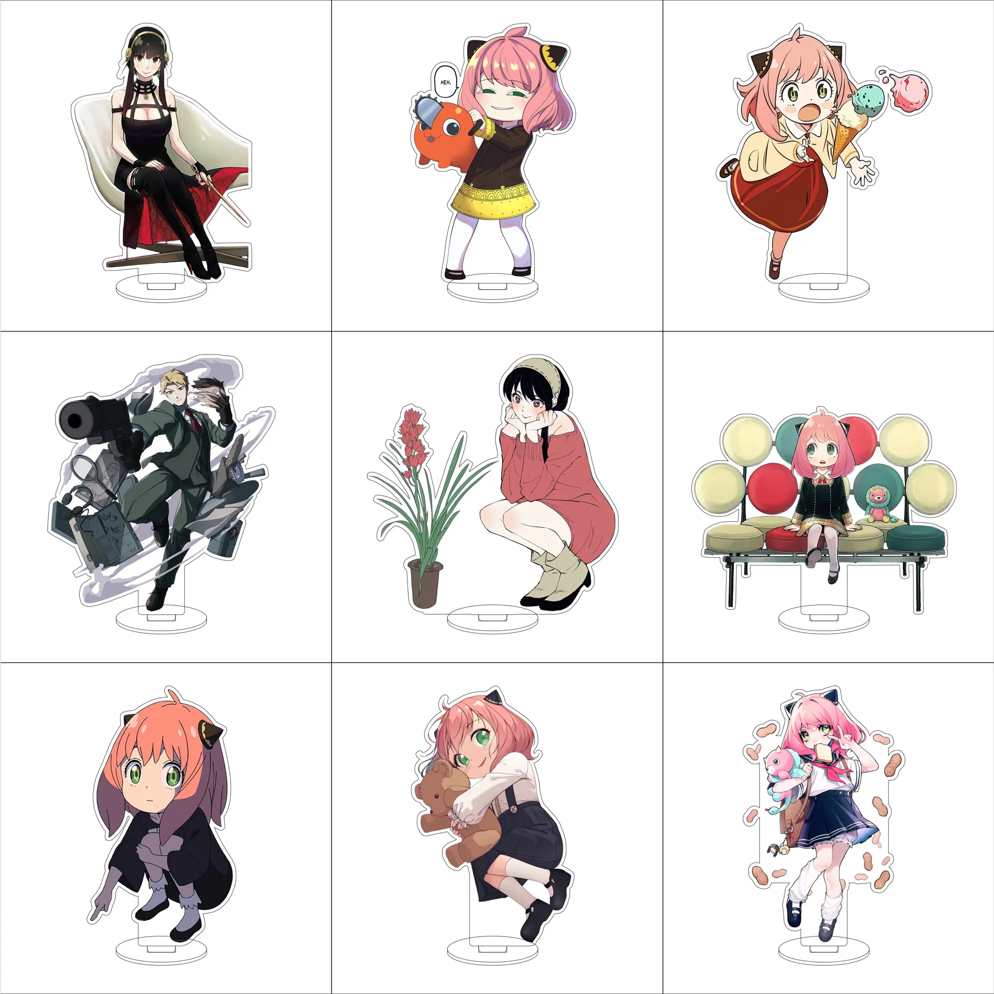 Accesorios de figuras de la familia Spy x de Anime, soporte acrílico, Crepúsculo Loid Forger Yor Forger Anya Forger, modelo de placa, regalos de colección