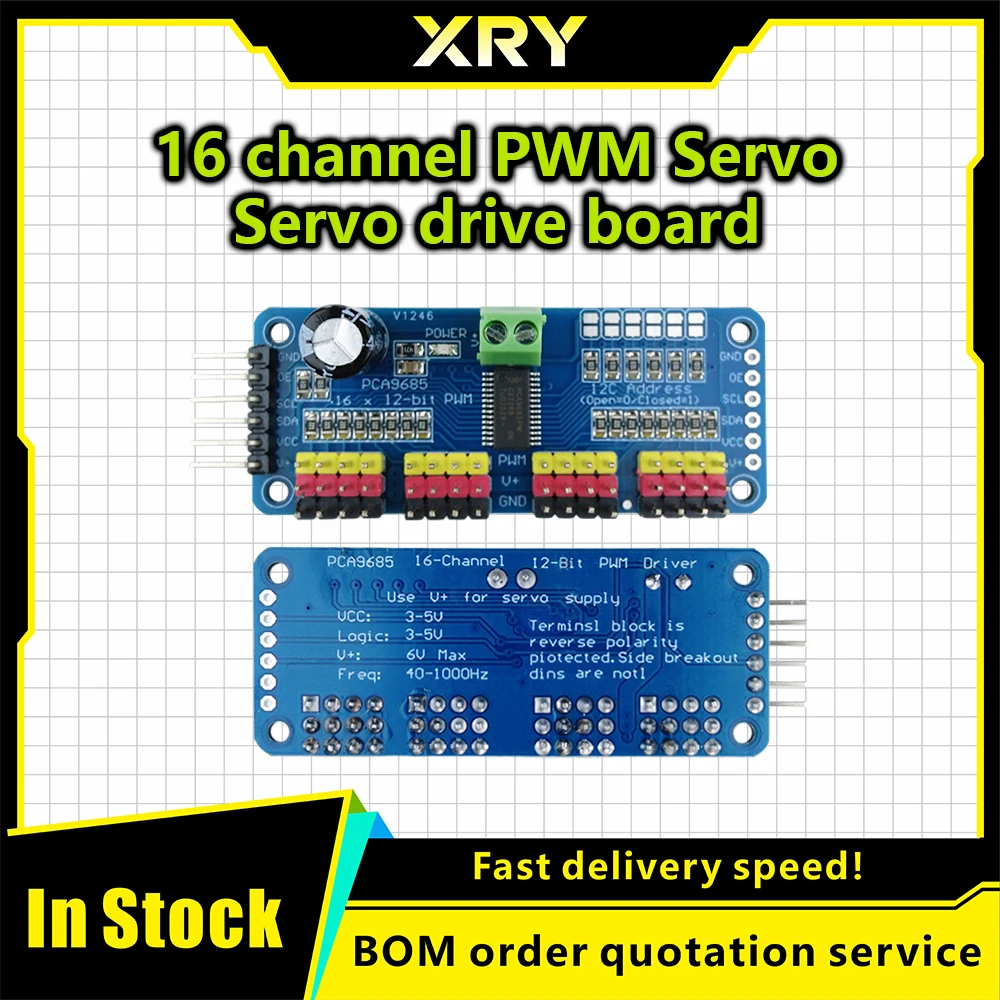 XRY PCA9685PW 16 canais 12 bits PWM/Servo Driver-I2C interface PCA9685 módulo Raspberry pi escudo módulo servo escudo
