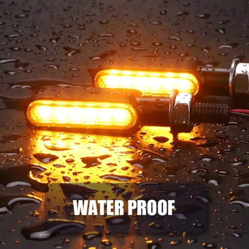 Mini Motorcyle Led Turn Signal Lights Amber Flashing Light Blinker Turn Signal Lamp For Cafe Racer 12V 3LED Moto Indicator Lamps