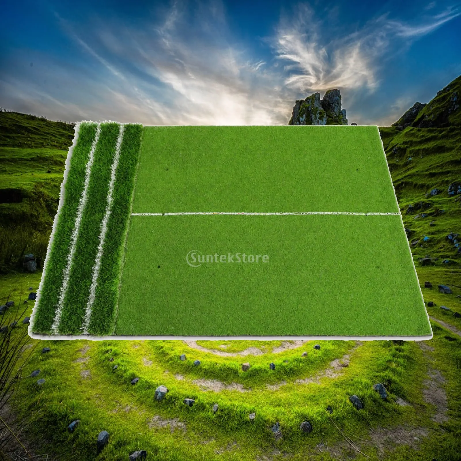 Golf Swing Trainer All Level Practice Mat Long Short Turf Stable Base for Home Range Training