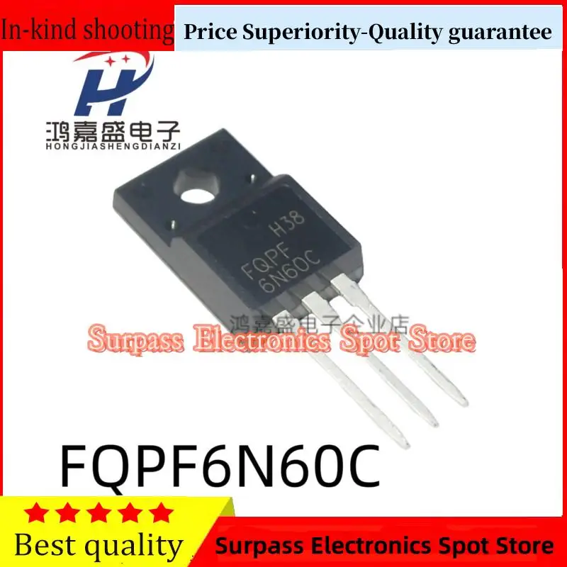 10PCS-100PCS  FQPF6N60C F6N60C MOSN6A600V TO-220 Price Superiority-Quality guarantee