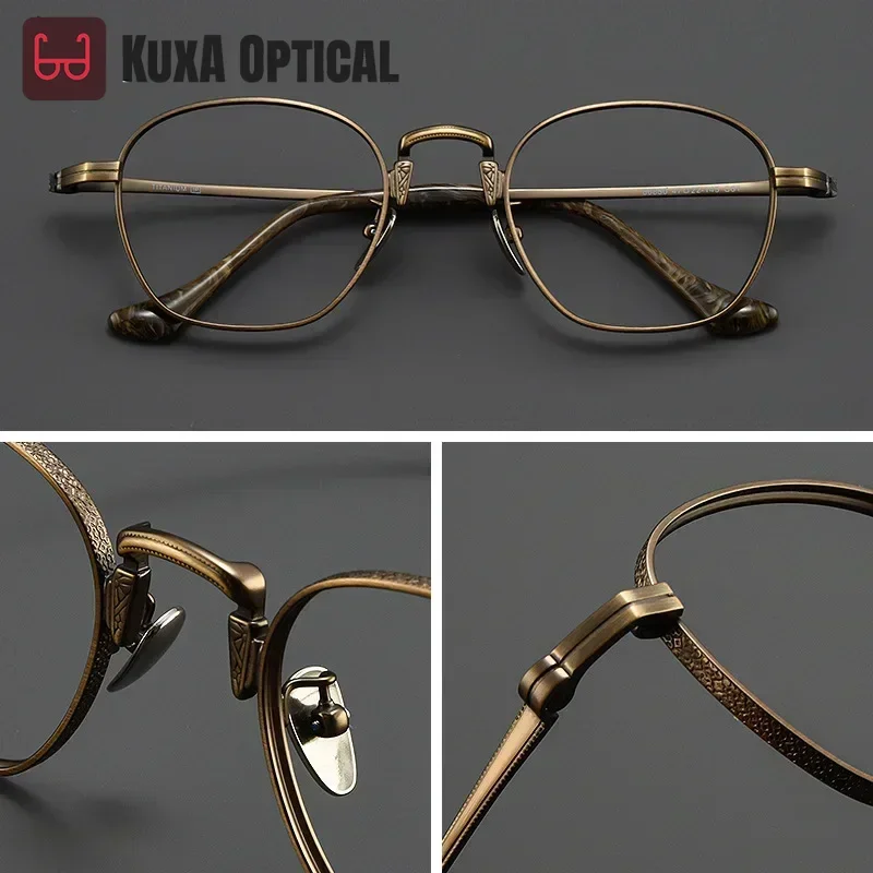 

Fashion Round Pure Titanium Eyewear Luxury Optical Prescription Eyeglasses Myopia Glasses Frame For Men Women Vintage Custom