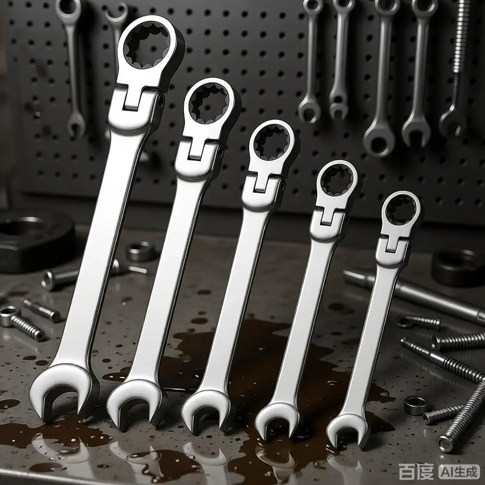 6-22mm Combination Ratchet Wrench Set, Chrome Vanadium Steel Double Open & Ring Spanner Tools
