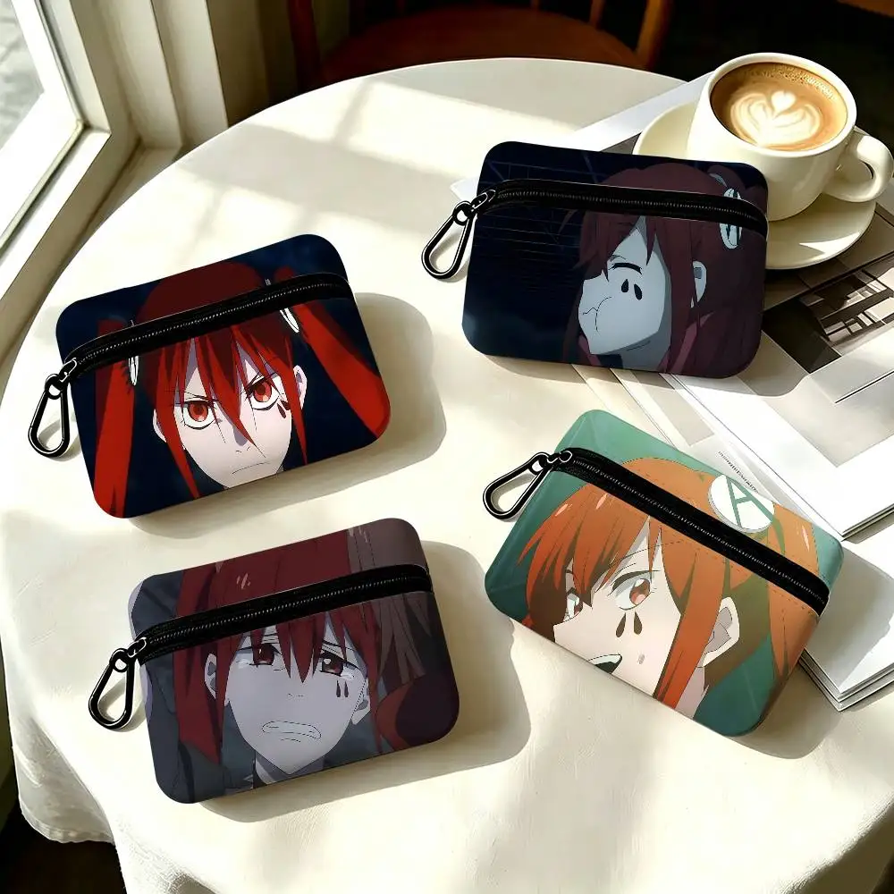 1pc Anarchy Magical Destroyers Coin Purse With Carabiner Hook Portable Key Card Wallet Small Zipper Storage Pouch