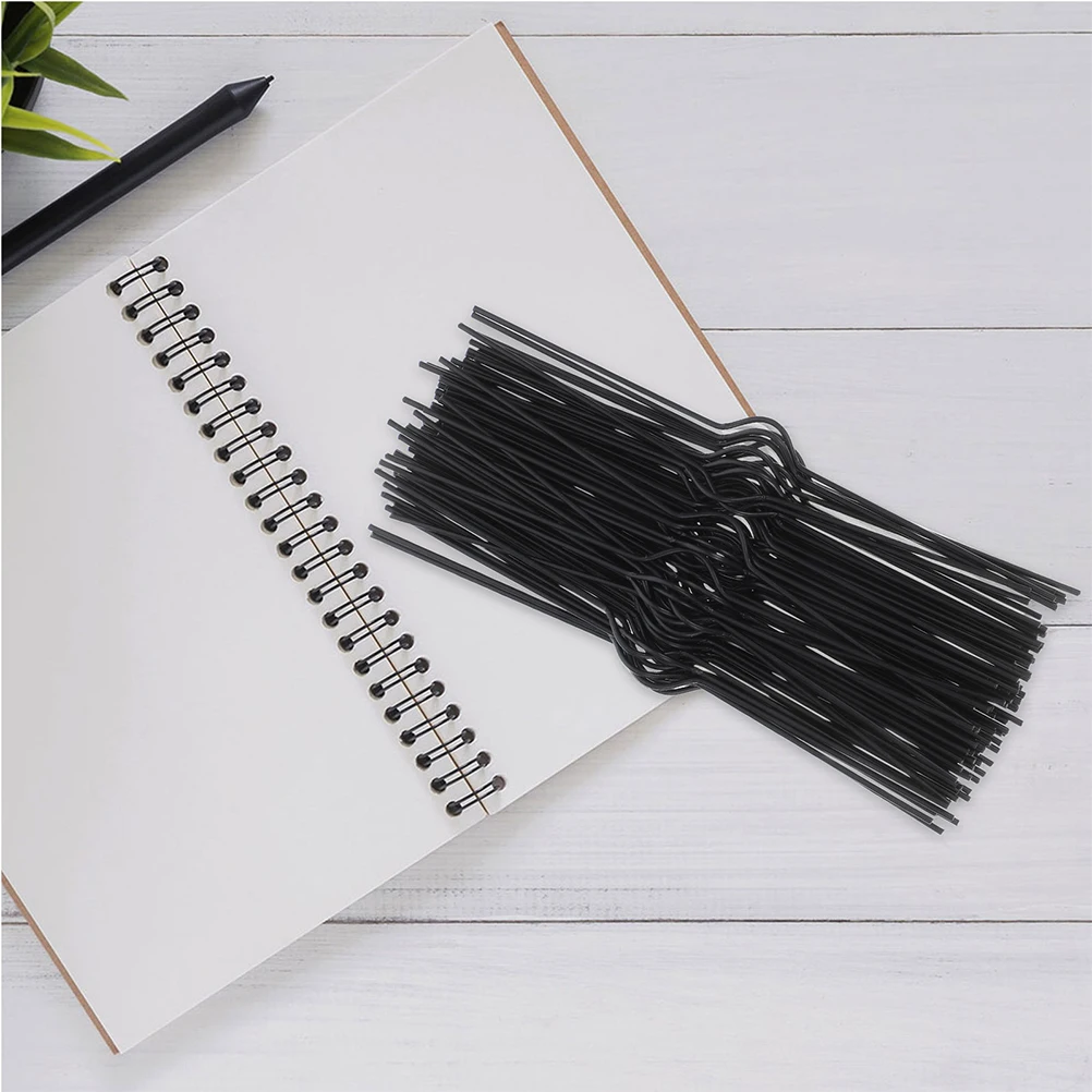 

100pcs Hooks Wire Hangers for Wall Calendar Holder Binder Black Clips Poster Picture Banner Sturdy Iron Design