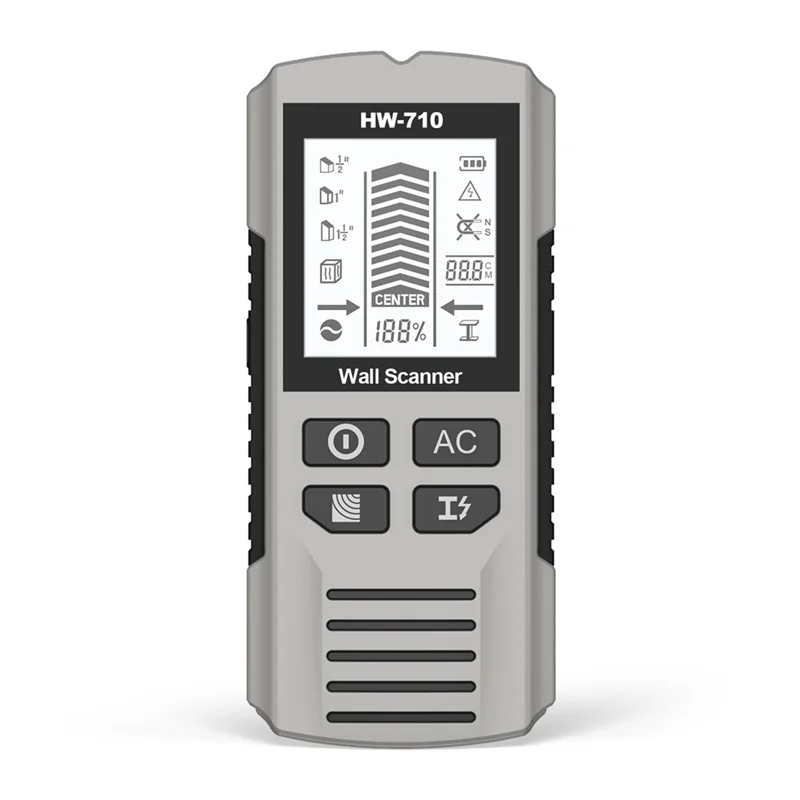 A43F-Stud Finder Деревянные шпильки Обнаружение обнаружения металла Живой кабель Металлический измеритель глубины Настенный сканер HW-710