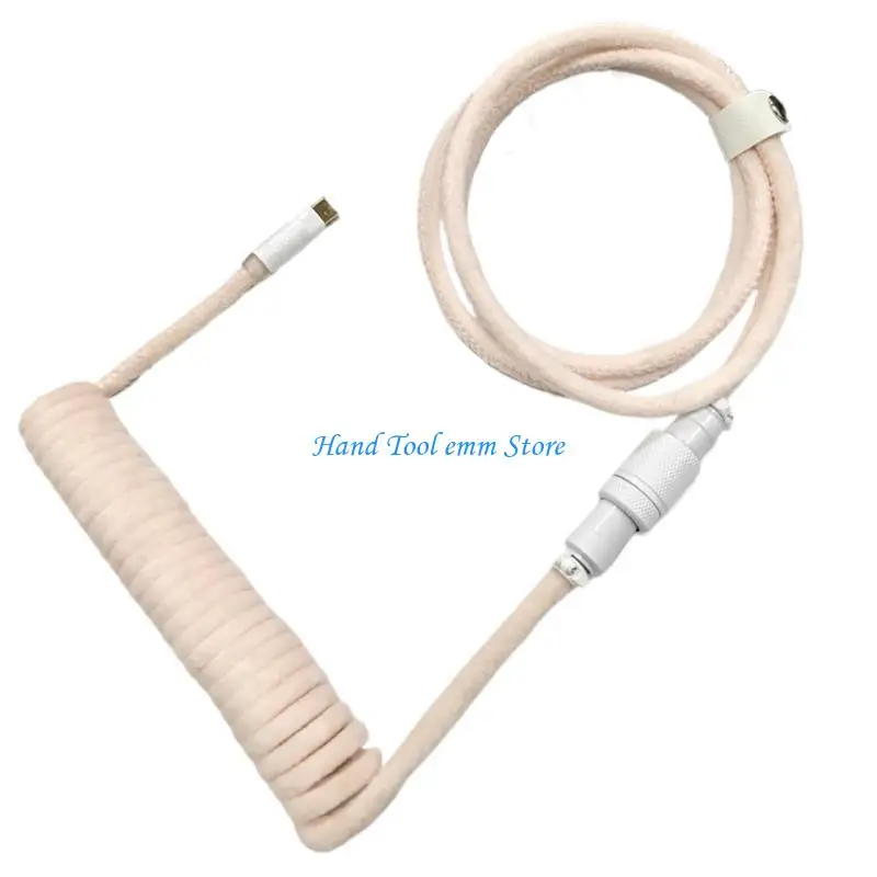 

H37F Coiled USB C to A Keyboard Cable, 1.5M with Metal Aviation Connector for Gamers and Professionals