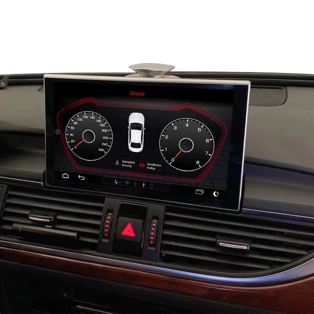 راديو سيارة بنظام أندرويد 13 مع ذاكرة وصول عشوائي 8 جيجابايت وذاكرة تخزين 128 جيجابايت، شاشة 9 بوصات لسيارات أودي A6 C7 2012-2018، مشغل دي في دي للسيارة مع نظام ملاحة وكاربلاي، وحدة رأسية للسيارة