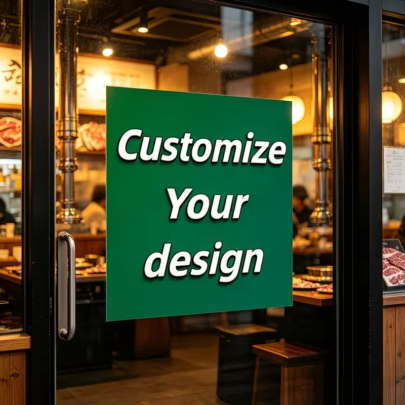 Customize Your Own Design Window Sticker Personalized Logo Text Vinyl Self Adhesive Glass Door Decal Removable Business Shop Sig