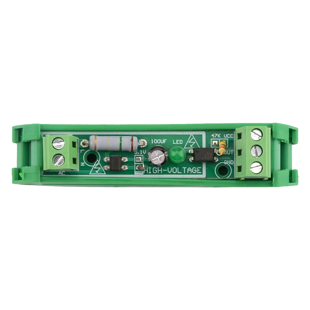 1-Bit AC 220V Optocoupler Isolation Module Voltage Sensing Board Adaptive 3-5V for PLC Isolamento Fotoaccoppiatore With Rail Die