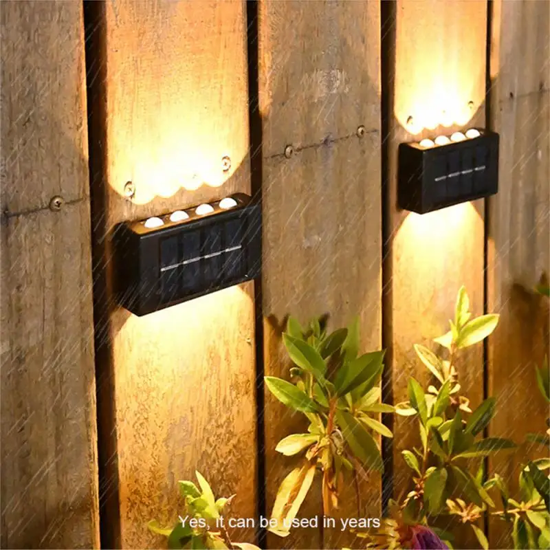 Lámpara Solar de pared para exteriores, luz alimentada por energía Solar impermeable hacia arriba y hacia abajo, ilumina la decoración del jardín del hogar, luces solares exteriores