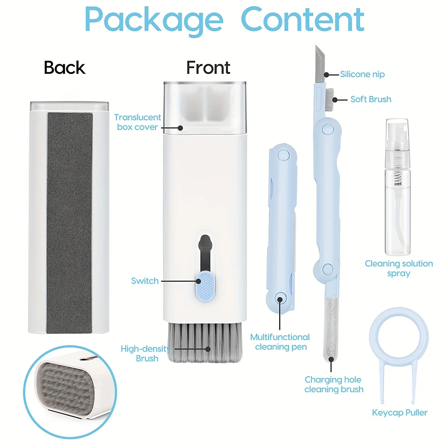 7-in-1 Electronic Cleaning Kit, Used for Monitor Keyboard Airpods MacBook iPad iPhone iPod Cleaning Kit, Screen Dustproof Brush - view 3
