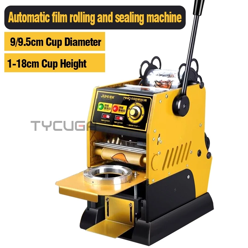 Manual Paper/Plastic Sealing Cup Sealer Automatic Film Rolling Cup Sealing Machine For Commercial Coffee/Juice/Milk Tea Shop220V