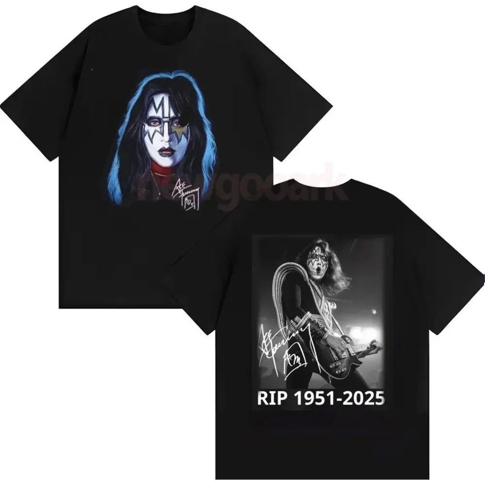 Ace Frehley Tribute Graphic T Shirts RIP 1951–2025 Thank You for The Memories Gift Woman Man Fans Cotton Tshirt Short-sleev