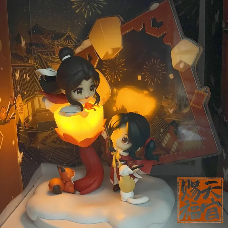 

Anime Heaven Officials Blessing Tian Guan Ci Fu Xie Lian San Lang Thousands Lights Q Version Action Figure Postcard Model Toy