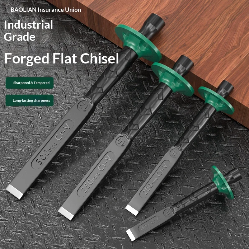 6/8/10 بوصة الكروم الفاناديوم الصلب حجر إزميل مسطح مع قفازات واقية لليد البناء الاسمنت البناء الخرسانة النقش قطع أداة #1