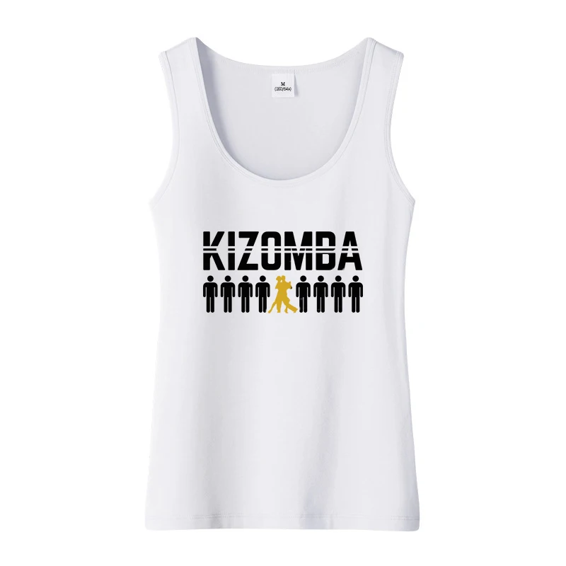 Kizomba Dance Graphic Design Sexy Slim Fit Tank Tops Women\'s High Quality Cotton Sleeveless T-Shirt Dancer Fitness Training Top