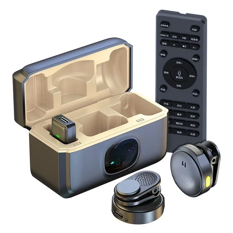 

collar clip microphone live sound card full set of all-in-one machine with remote control Bluetooth monitor radio microphone