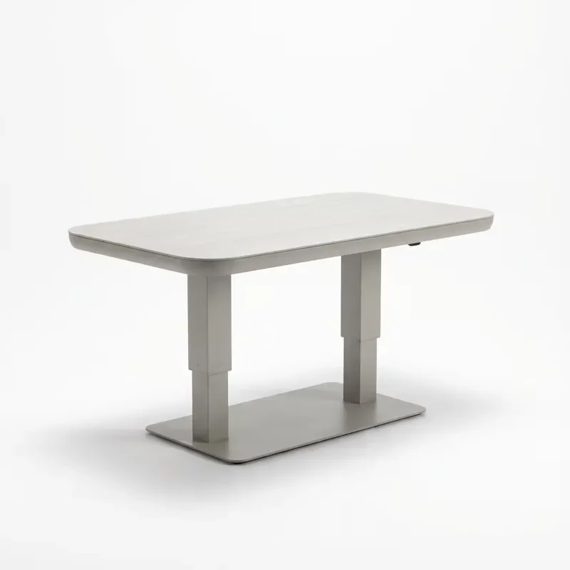 Adjustable Height Powder Coated Aluminum Outdoor Lift Coffee Table Durable All Weather Garden Patio Furniture