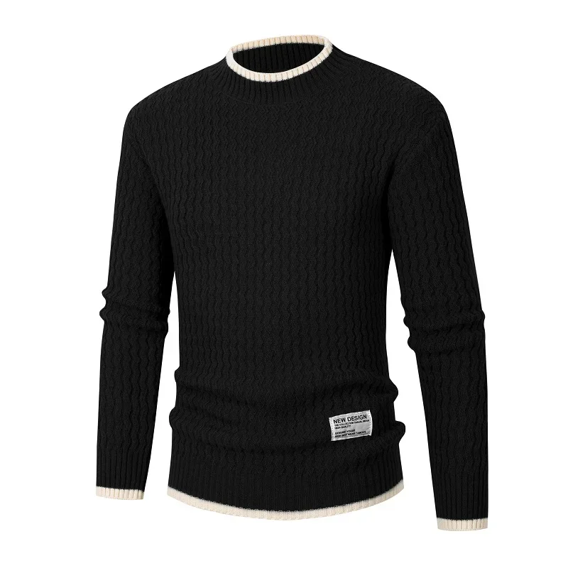 

LIBIELIY Autumn Winter Mens Pullovers Knitted Sweater Solid Color O Neck Casual Sweaters Men Pullover Long Sleeve Fashion Mens C