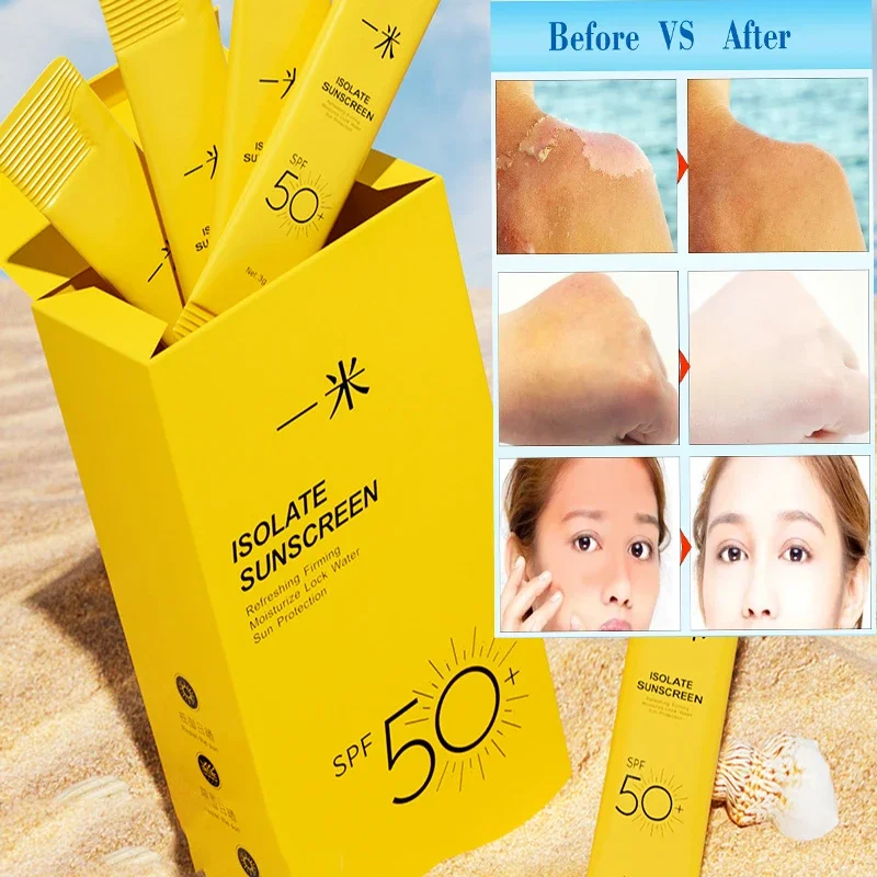 3g*20pcs/box Anti-UV Whitening Cream SPF50 + Facial Body Sunscreen Refreshing Facial Whole Body Red Pomegranate Sunscreen