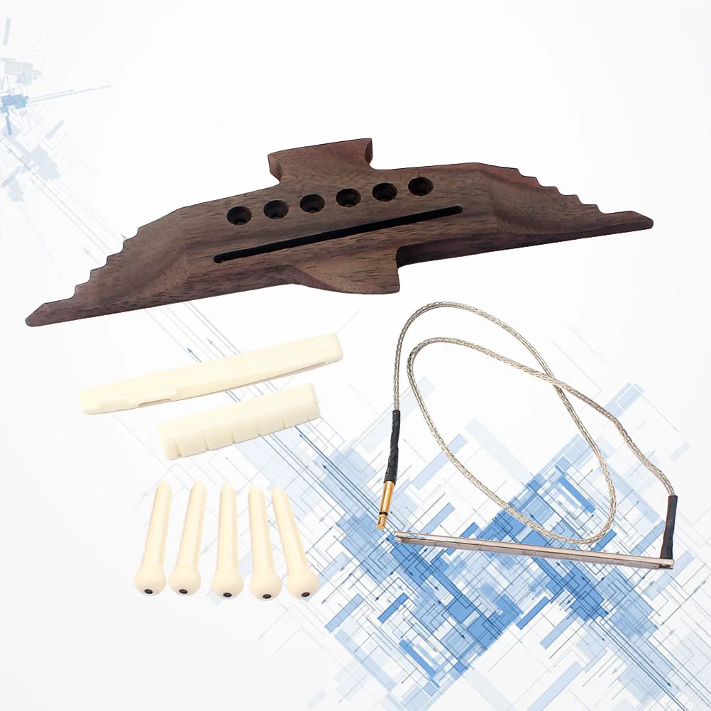 

1Set Guitar Bridge Pickup Stick Durable Lightweight Easy to Carry Professional Folk Guitar Accessory Go300 Coffee