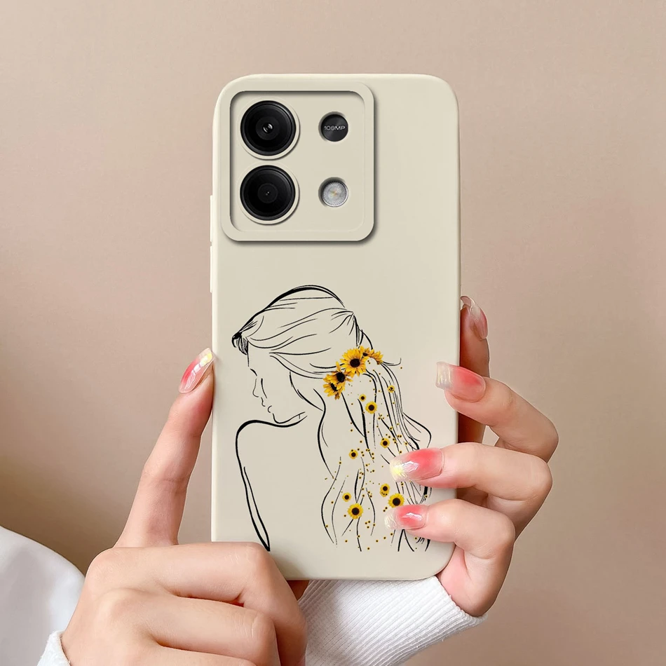 Casing ponsel Xiaomi Redmi Note 13 Pro, pelindung ponsel Anti jatuh silikon cair beruang untuk Redmi Note13 13Pro 4G 5G Capa