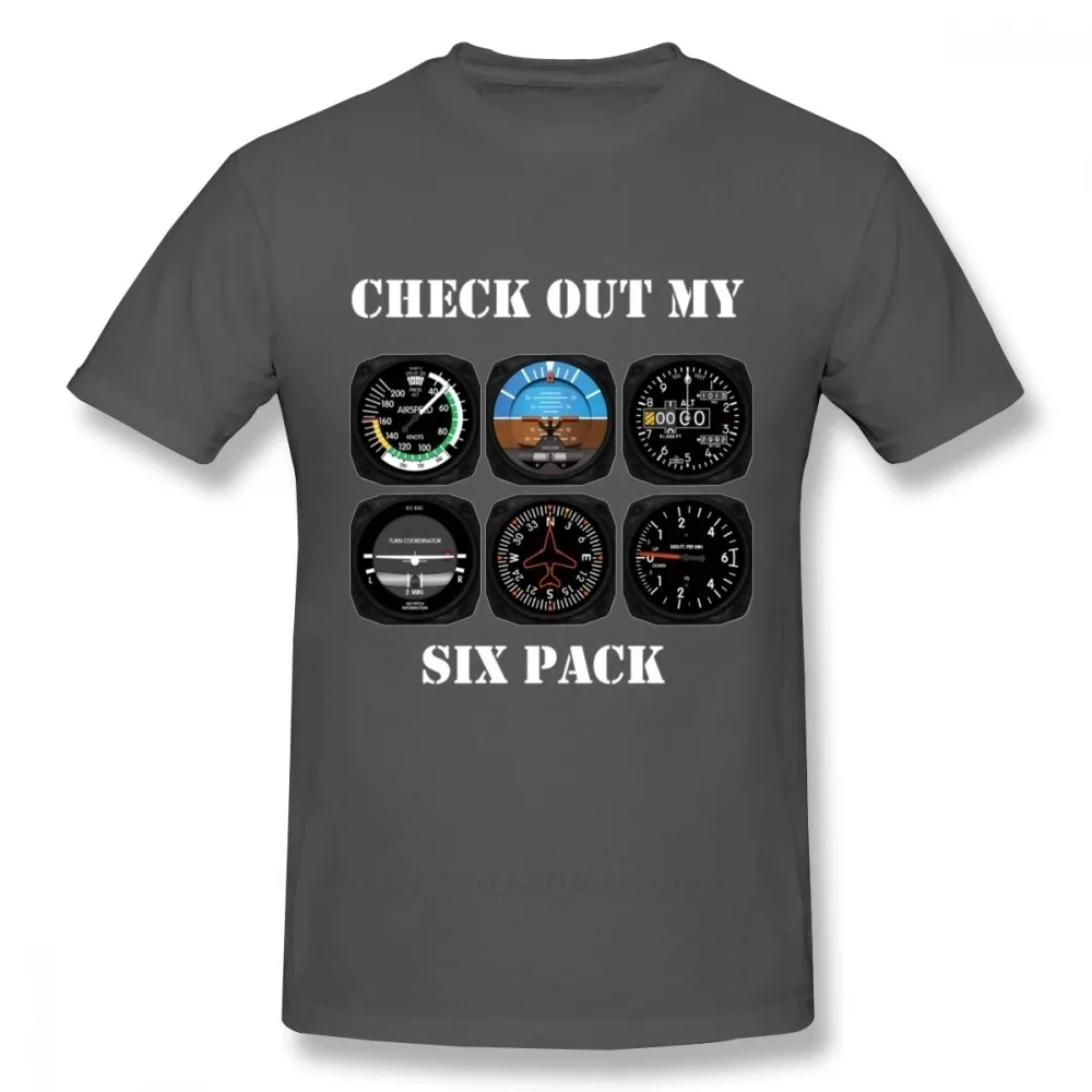 Awesome Aviation 6 Pack Instrument For Pilots T Shirt Graphic Print Camiseta Cotton Big Size Homme Tee shirt