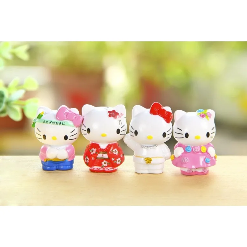 Sanrio Hallo Kitty Dekoration Puppe Anime Figur niedlichen DIY Spielzeug q figürliche Autos Schreibtisch Kuchen Dekoration Modelle Kinder Geburtstags geschenke