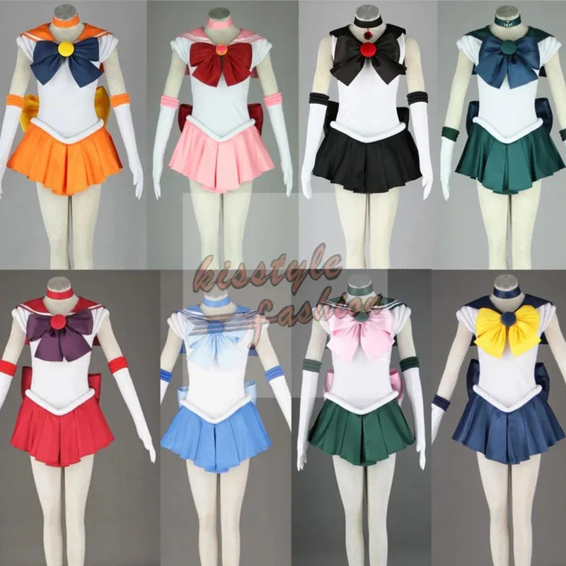 

Pretty Soldier Anime Venus Jupiter Mercury Mars Neptune Saturn Chibi Moon G1 Woman Girl Dress Halloween Cosplay Costume