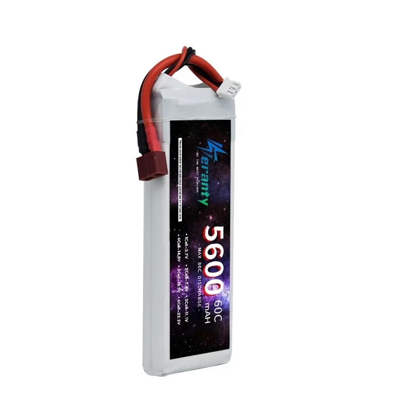 TERANTY 7.4V 2S 5600MAH 60C Lipo Battery For RC FPV Airplane Helicopter Drone Tank Model Racing Car Hobby JST XT60